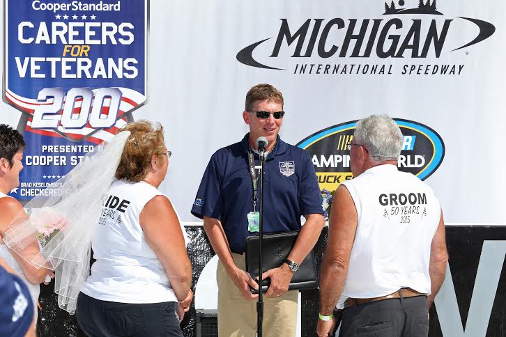 Talk About a Victory Lap: Couple Renews Their Vows at Michigan Speedway