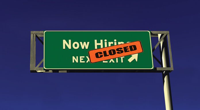 Now Hiring - Freeway Exit Sign