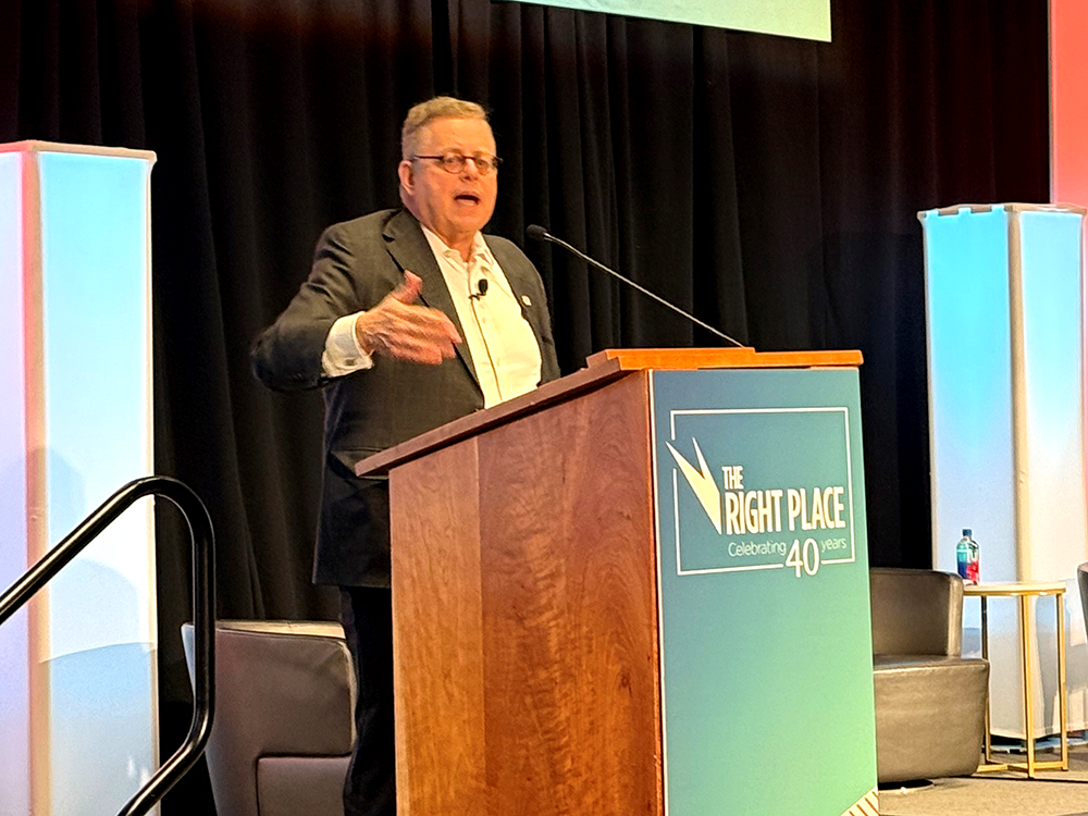 Fifth Third Bank Managing Director and Chief Economist Jeff Korzenik took a look at the national economic picture at the event hosted by The Right Place.