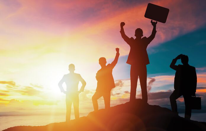 Achievement and Business Goal Success Concept. uds